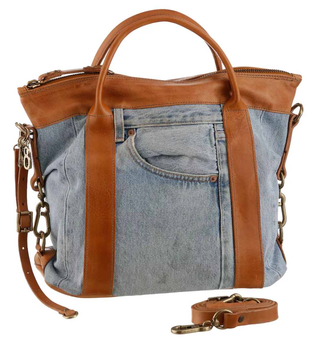 A.S.98 Handtasche, mit Details aus Leder günstig online kaufen