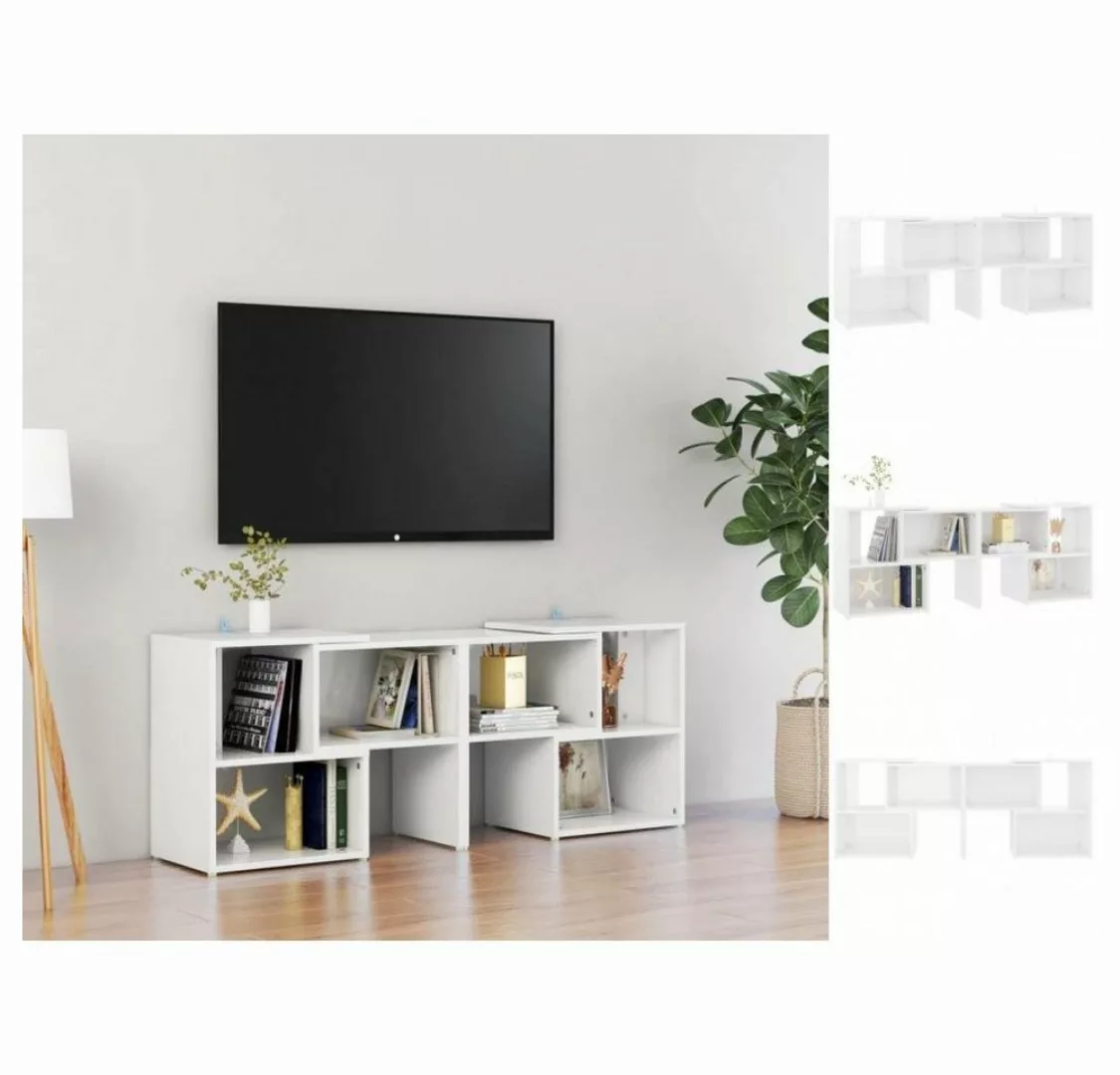 vidaXL TV-Schrank TV-Schrank Hochglanz-Weiß 104x30x52 cm Spanplatte Lowboar günstig online kaufen
