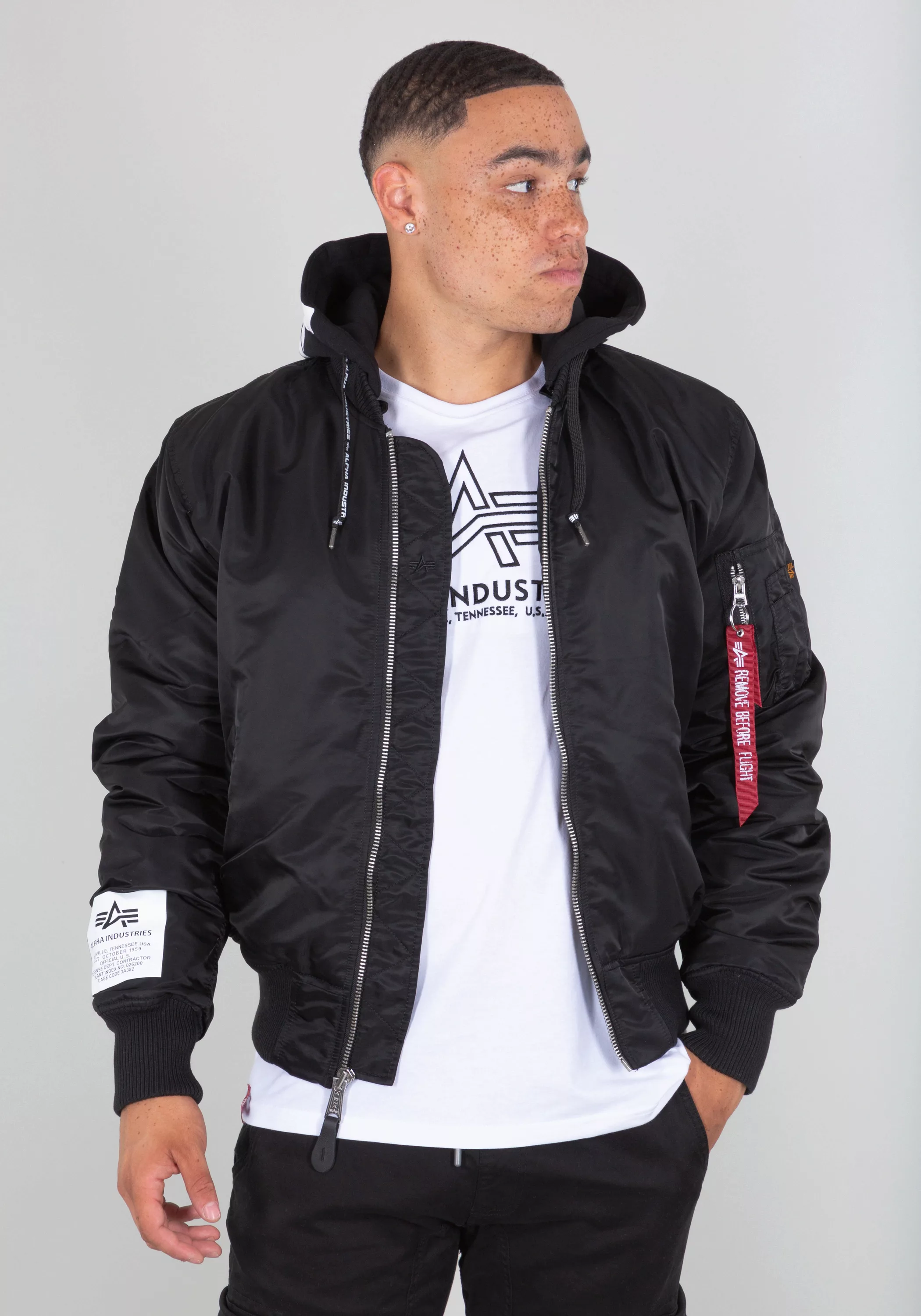 Alpha Industries Bomberjacke "MA-1 Zip Hood Print Bomberjacke" günstig online kaufen