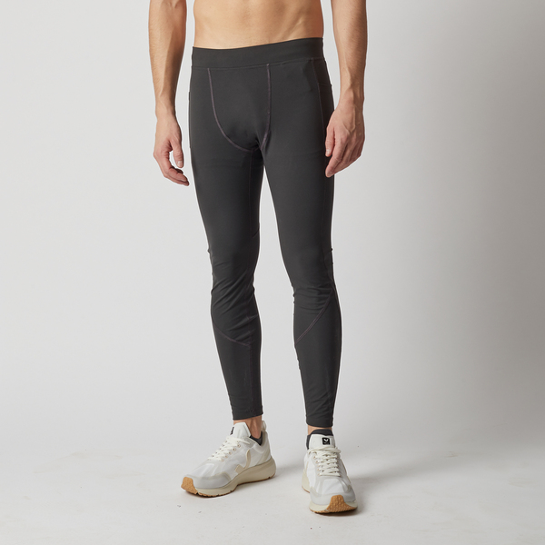 Lange Herren Sport Leggings / Running Tights Mit Taschen - Schwarz günstig online kaufen