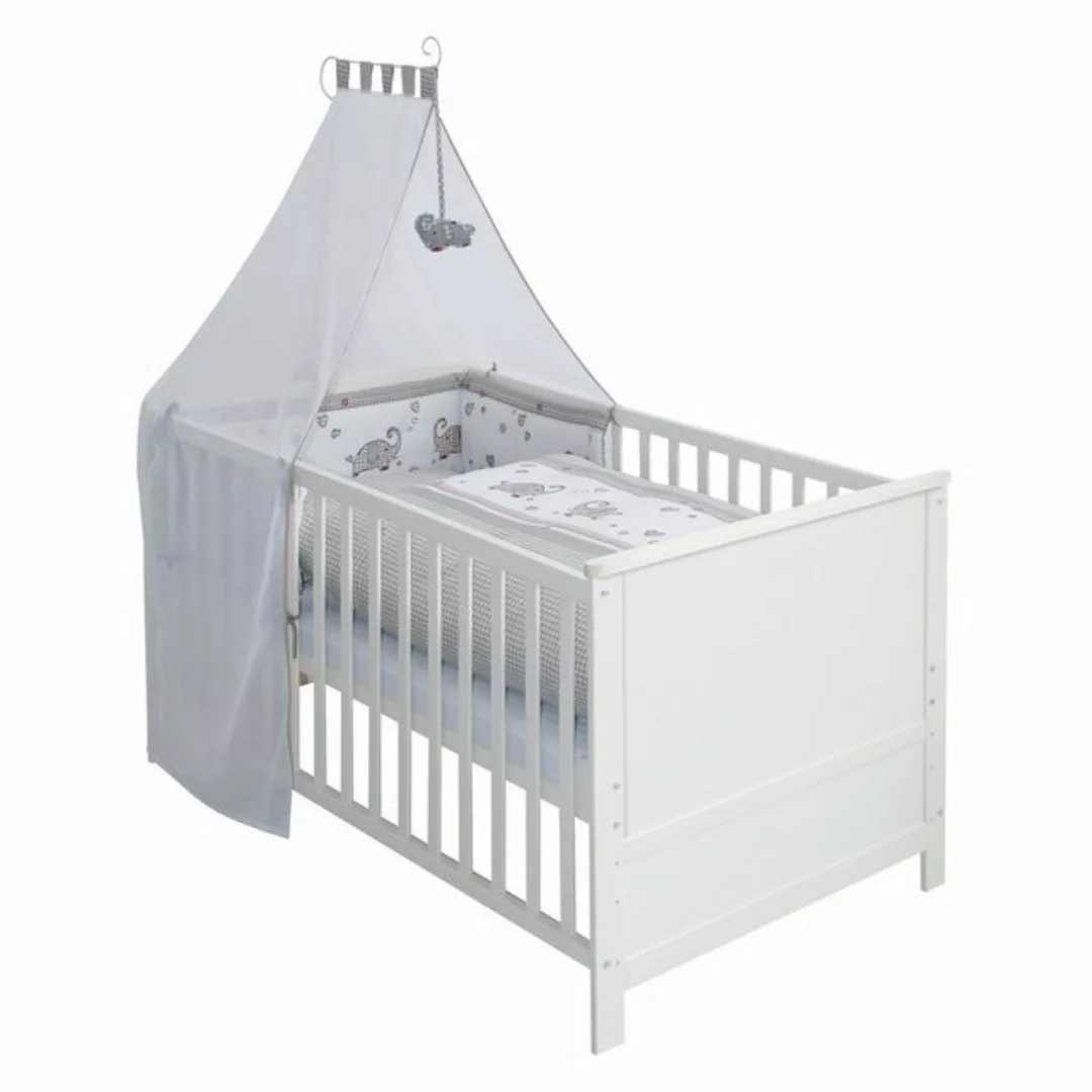 roba® Babybett Jumbo twins grau, Gitterbett inkl. Matratze, Lattenrost, Bet günstig online kaufen