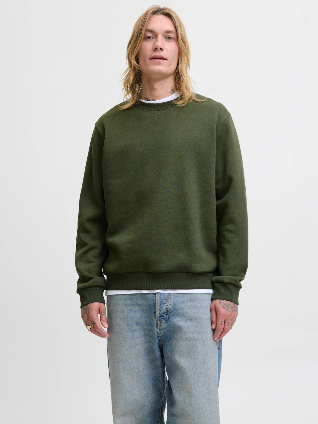 Jack & Jones Sweatshirt "JJEBRADLEY mit Rippbündchen für Alltag und Freizei günstig online kaufen