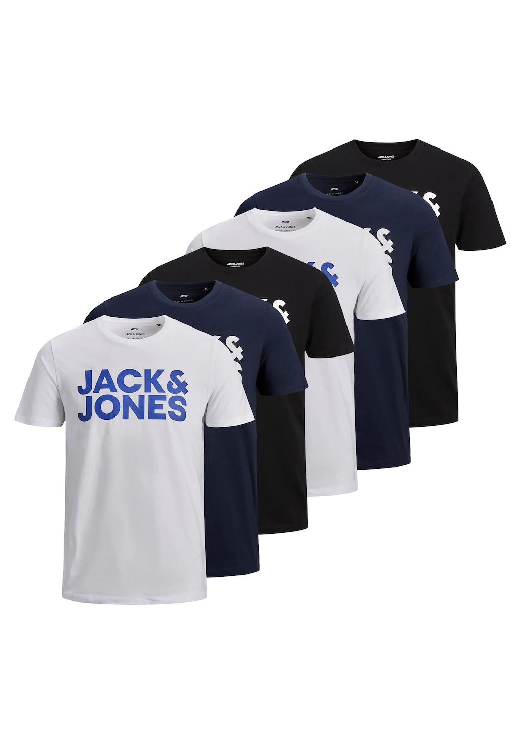 Jack & Jones T-Shirt "T-Shirt JJECORP LOGO TEE O-NECK 6PK 6er Pack" günstig online kaufen