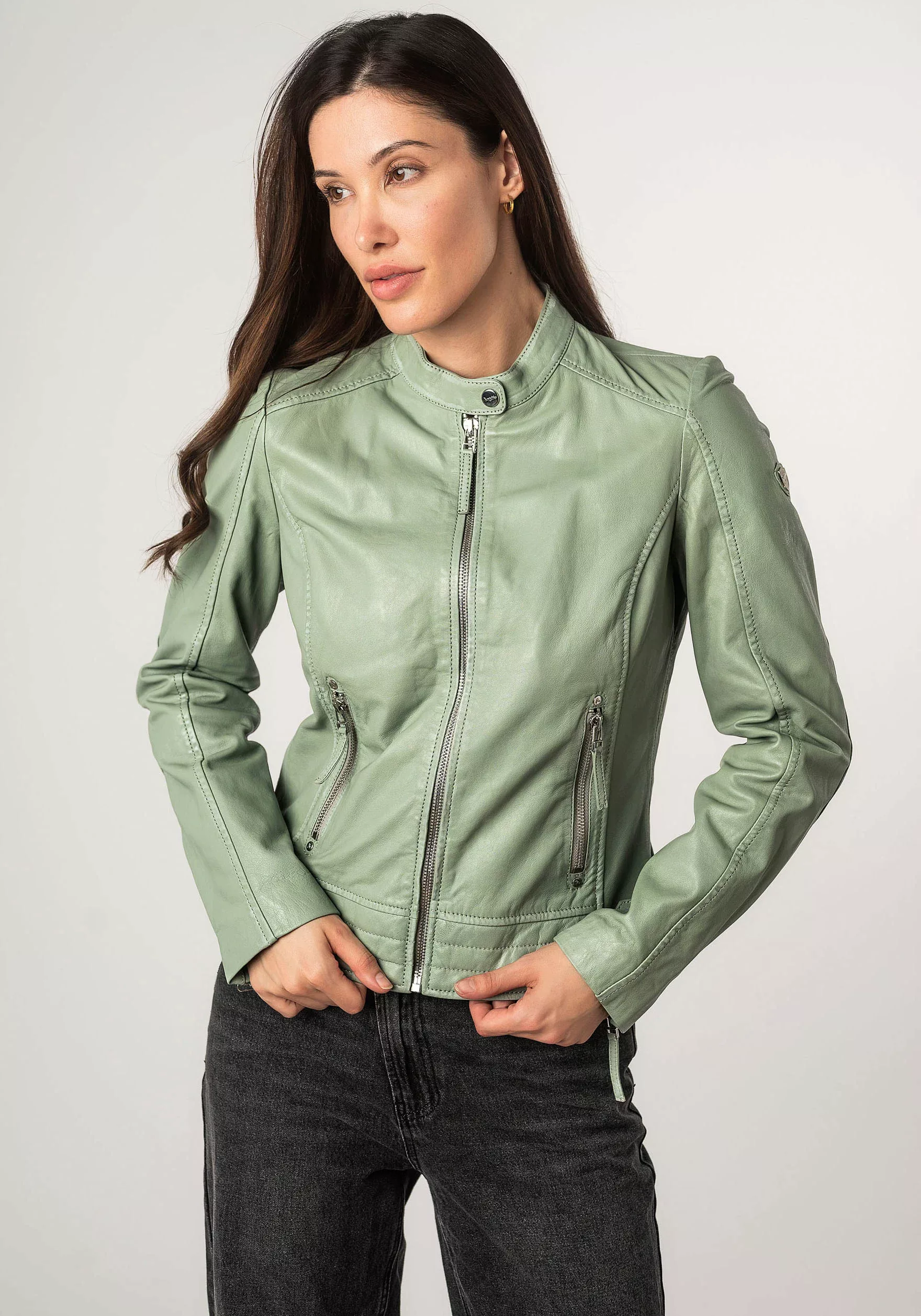 Mauritius Lederjacke "MWFilla", mit kleinem Stehkragen günstig online kaufen