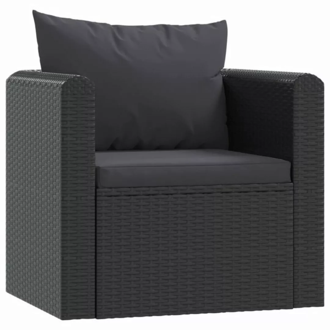 Sessel Mit Auflagen Poly Rattan Schwarz günstig online kaufen