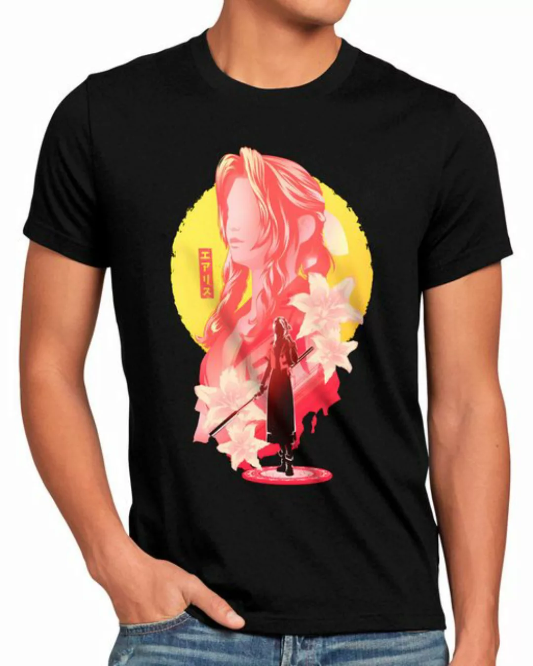 style3 Print-Shirt Herren T-Shirt Aerith Flower Girl final fantasy 7 VII re günstig online kaufen