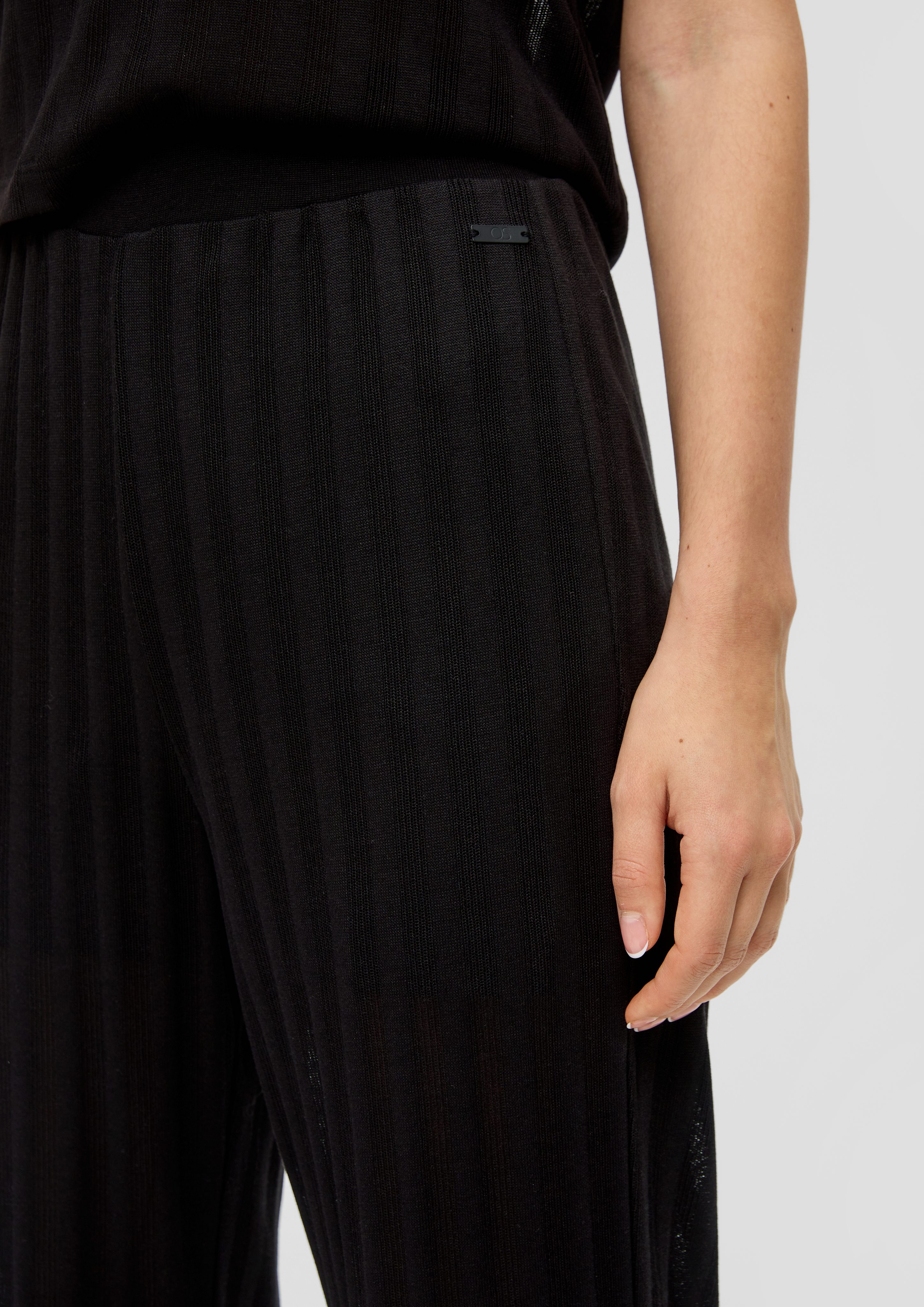 QS Stoffhose Regular: Semitransparente Hose mit günstig online kaufen