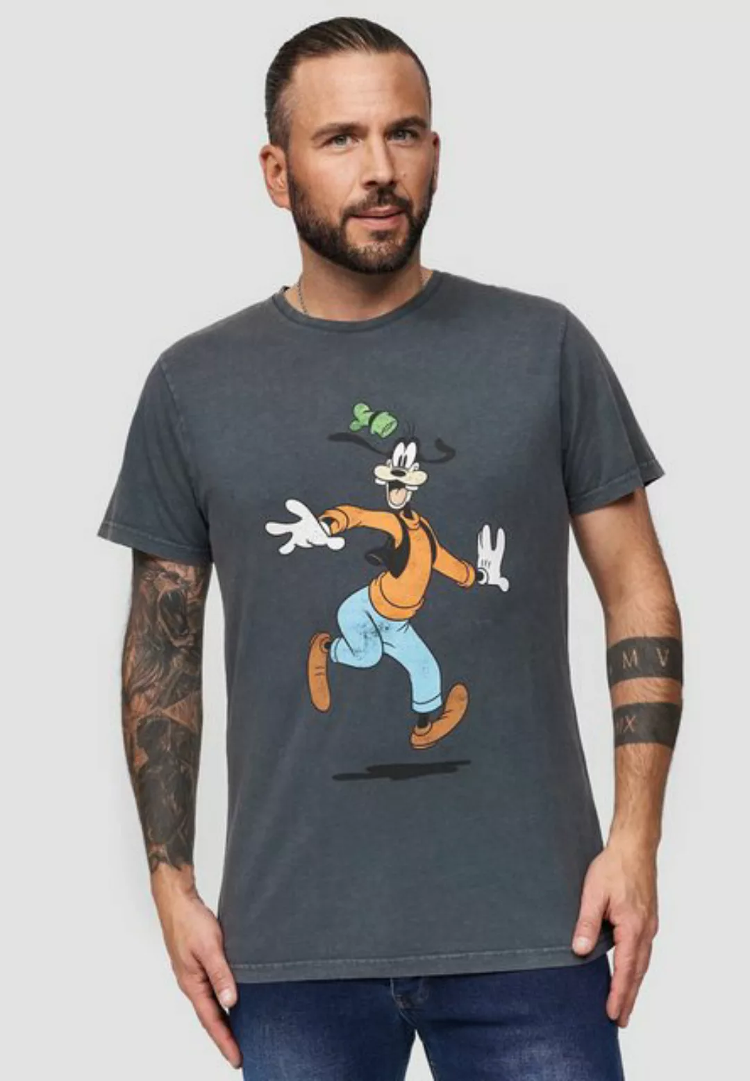 Recovered T-Shirt Disney Excited Goofy GOTS zertifizierte Bio-Baumwolle günstig online kaufen