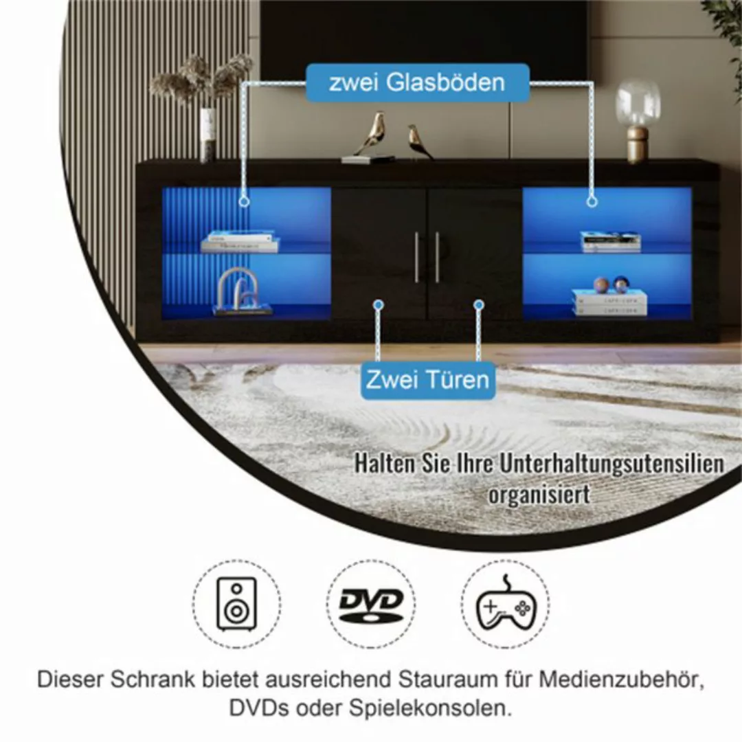 Mia&Coco TV-Schrank TV-Schrank für 60"Fernseher 16 Farb-LED Bluetooth-Steue günstig online kaufen