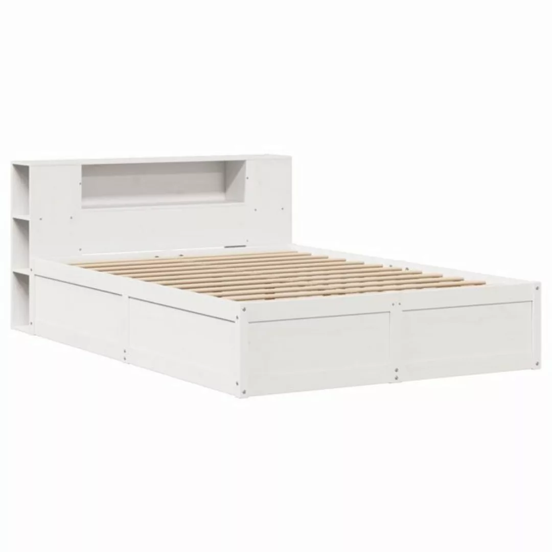 vidaXL Bett Massivholzbett ohne Matratze Weiß 120x190 cm Kiefernholz günstig online kaufen