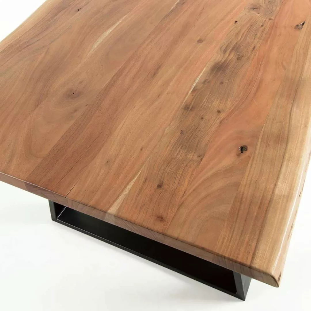 Holztisch Massiv aus Akazienholz Metall günstig online kaufen