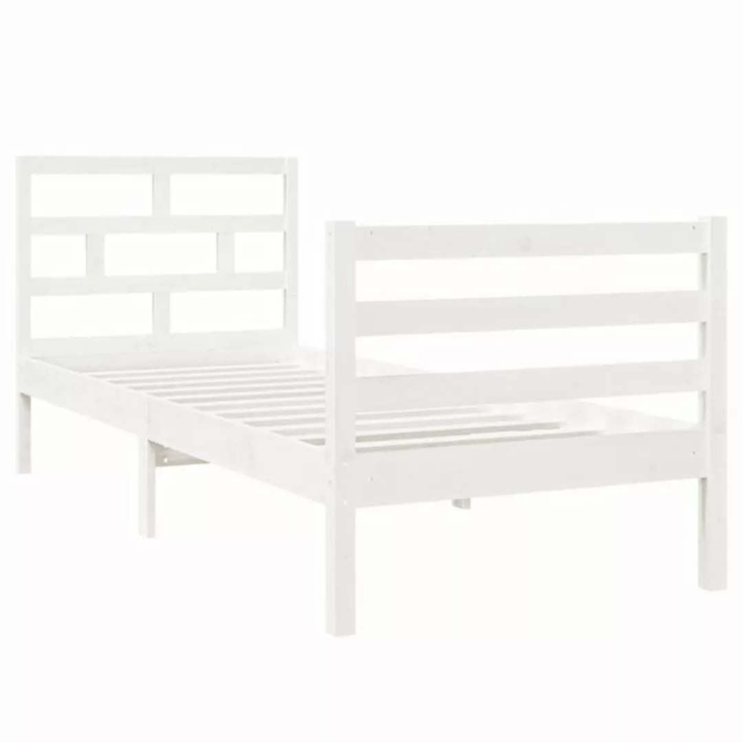 vidaXL Bettgestell Massivholzbett Weiß 75x190 cm 2FT6 Small Single Bett Bet günstig online kaufen