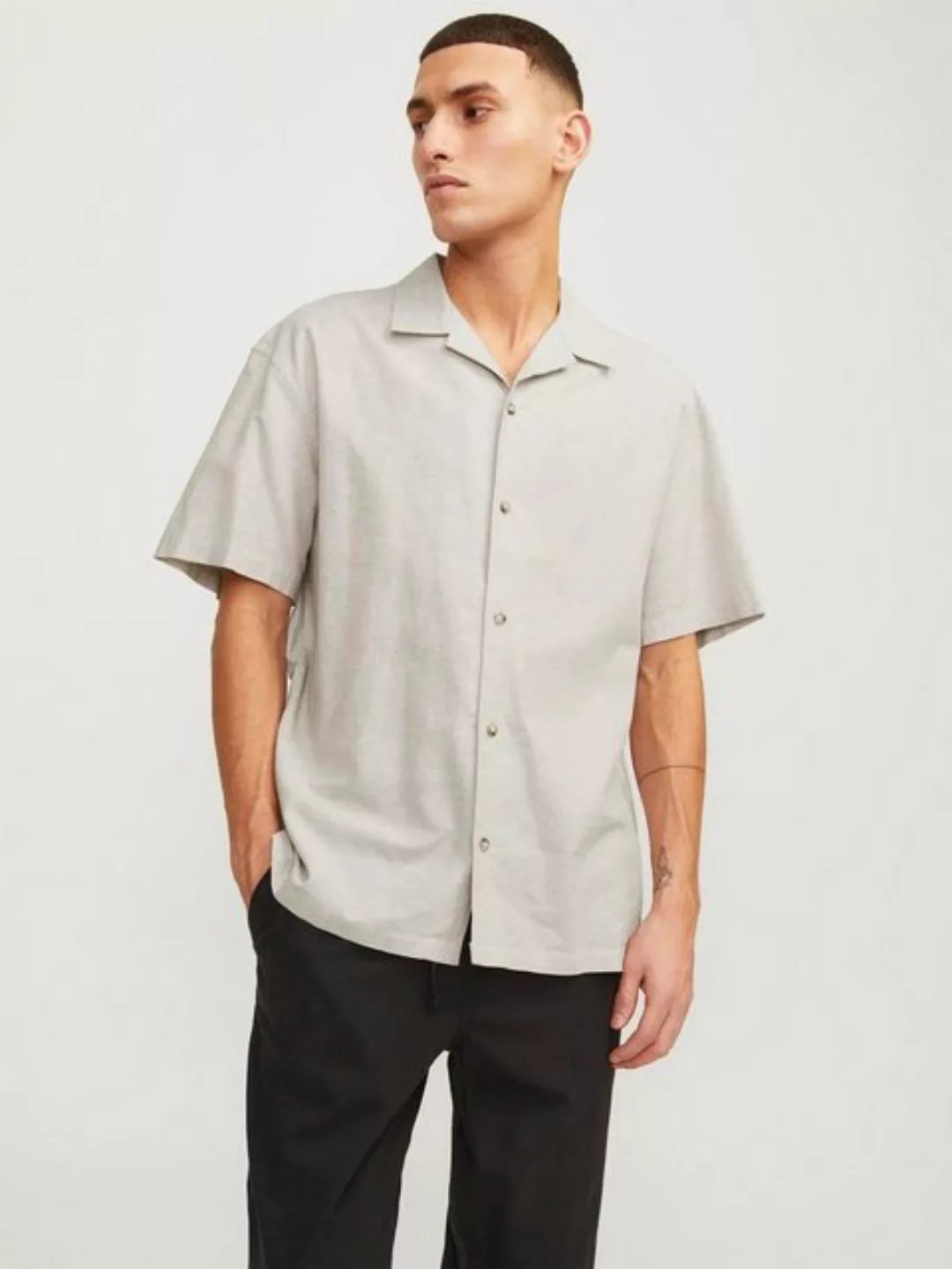 Jack & Jones Kurzarmhemd JJESUMMER RESORT LINEN BLEND SHIRT SS SN günstig online kaufen