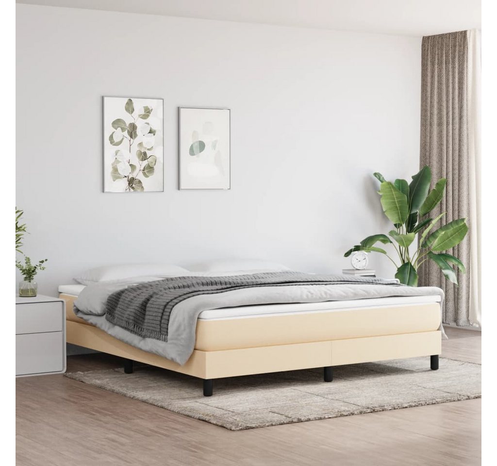 vidaXL Boxspringbett Boxspringbett mit Matratze Creme 180x200 cm Stoff Bett günstig online kaufen