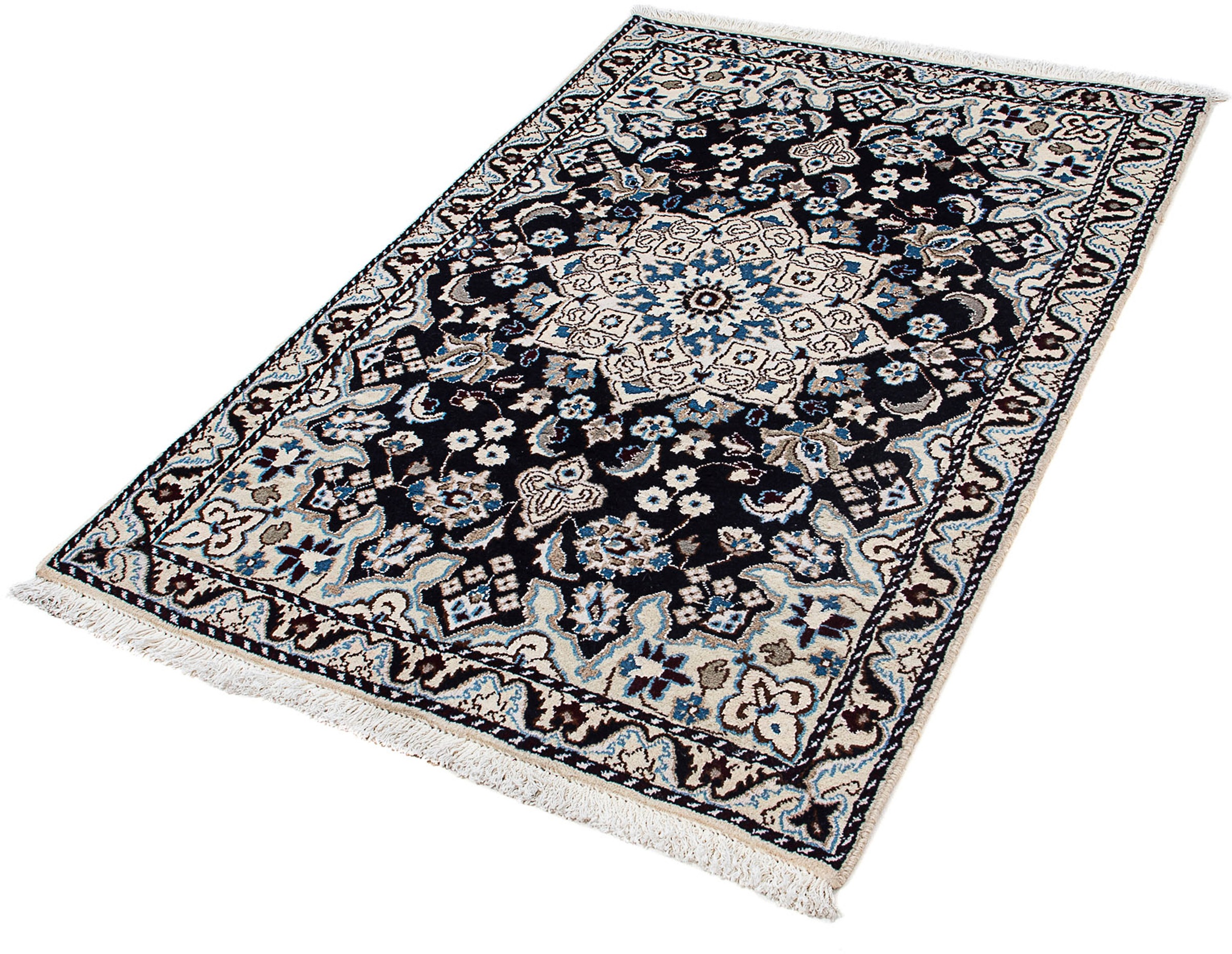 morgenland Orientteppich »Perser - Nain - 137 x 92 cm - dunkelblau«, rechte günstig online kaufen