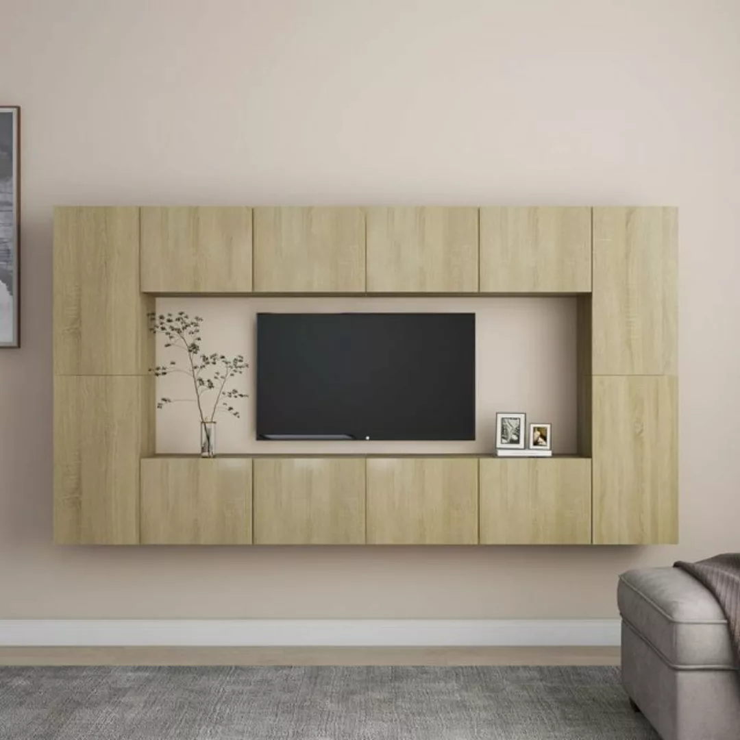 vidaXL TV-Schrank 8-tlg TV-Schrank-Set Sonoma-Eiche Spanplatte günstig online kaufen