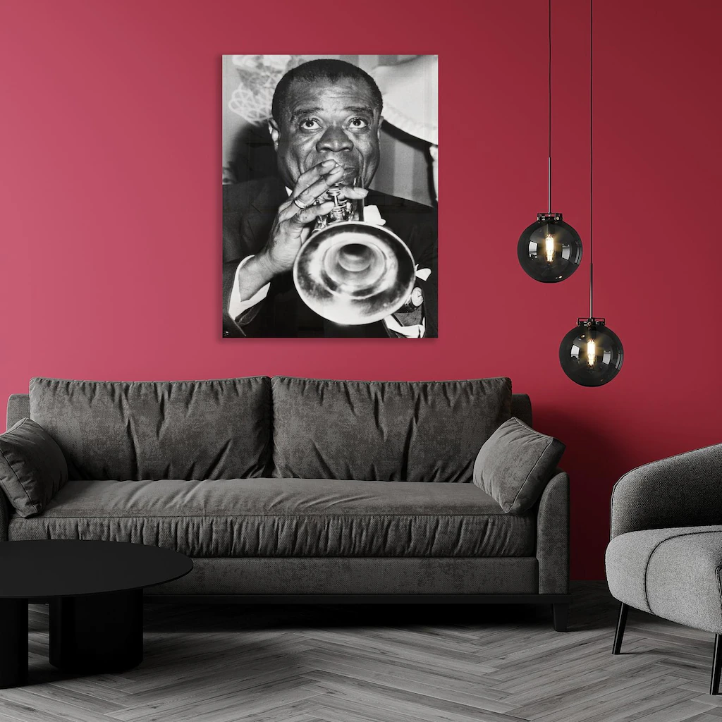 queence Acrylglasbild "Louis Armstrong", Schwarz-Weiß-Mann-Stars, Fine Art- günstig online kaufen