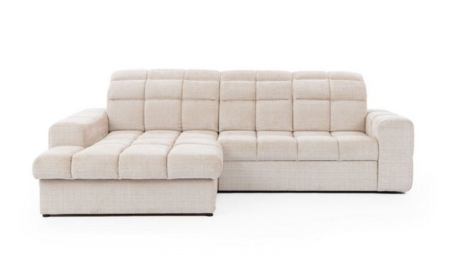 PROMETO Möbel Ecksofa Ecksofa L-Sofa mit Schlaffunktion Links/Rechts Beige günstig online kaufen