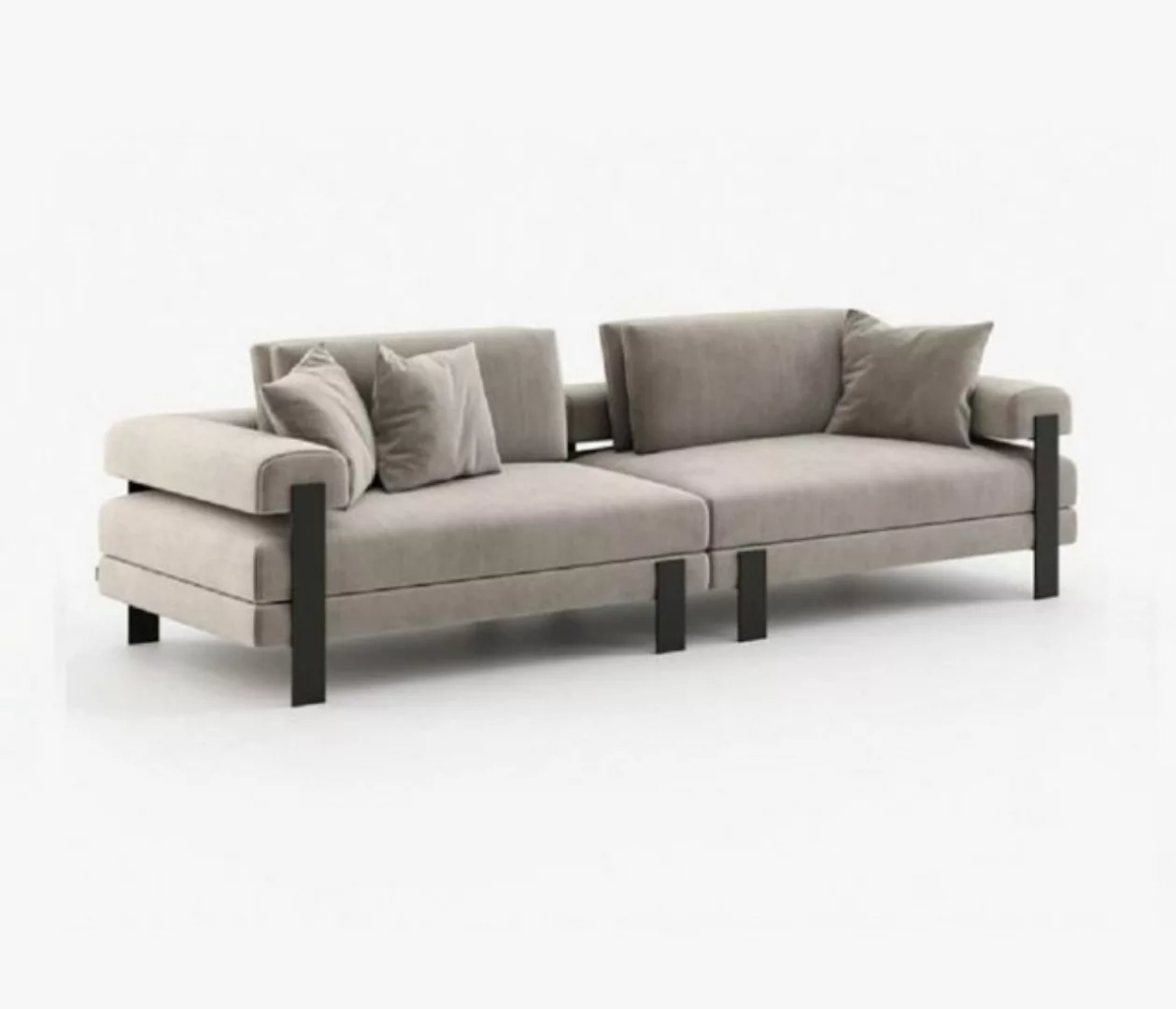 JVmoebel 2-Sitzer Wohnzimmer Sofa 2 Sitzer Luxus Designer Grau Polstersofas günstig online kaufen