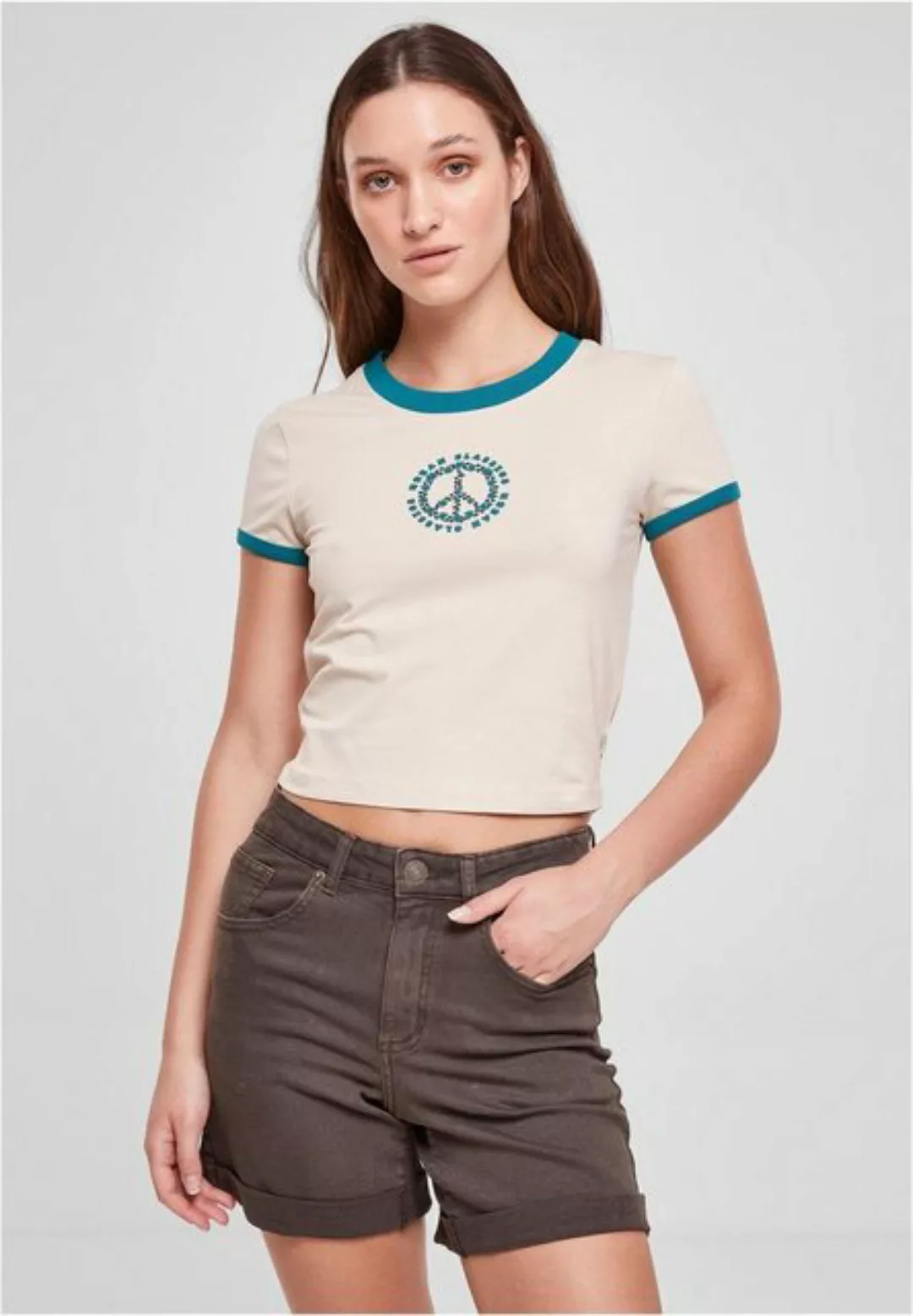 URBAN CLASSICS T-Shirt Urban Classics Damen Ladies Stretch Jersey Cropped T günstig online kaufen