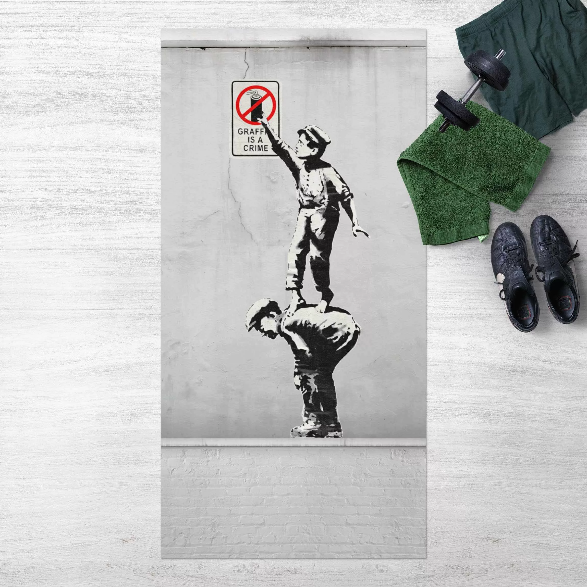 Vinyl-Teppich Graffiti Is A Crime - Brandalised ft. Graffiti by Banksy günstig online kaufen