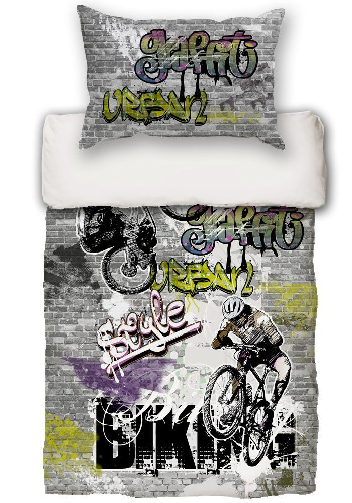 beties Jugendbettwäsche Graffiti, 100% feinste Baumwolle, günstig online kaufen