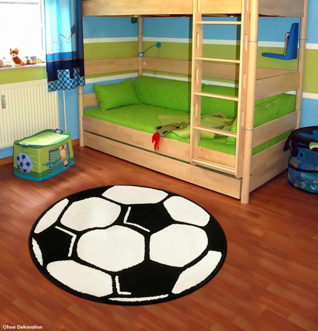 HANSE Home Kinderteppich »Fußball«, rund, 10 mm Höhe, Kinder-Teppich, Rutsc günstig online kaufen