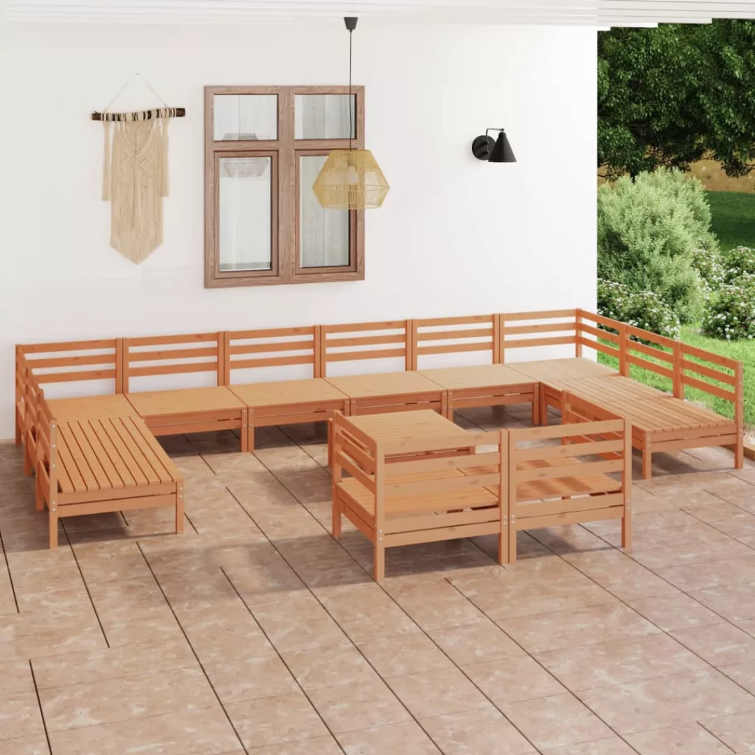13-tlg. Garten-lounge-set Honigbraun Massivholz Kiefer günstig online kaufen