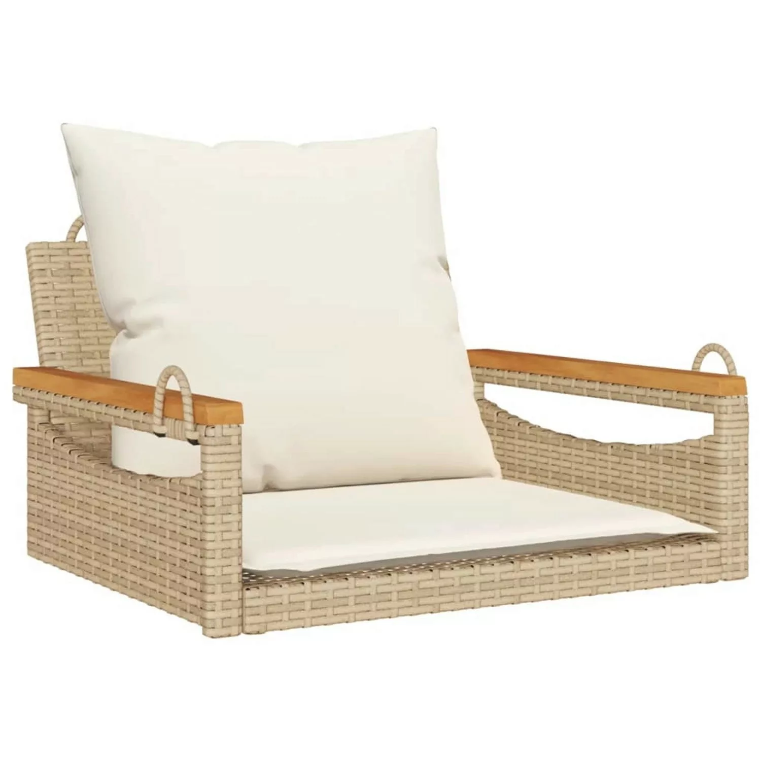 furnicato Hängesessel mit Kissen Beige 63x62x40 cm Poly Rattan günstig online kaufen