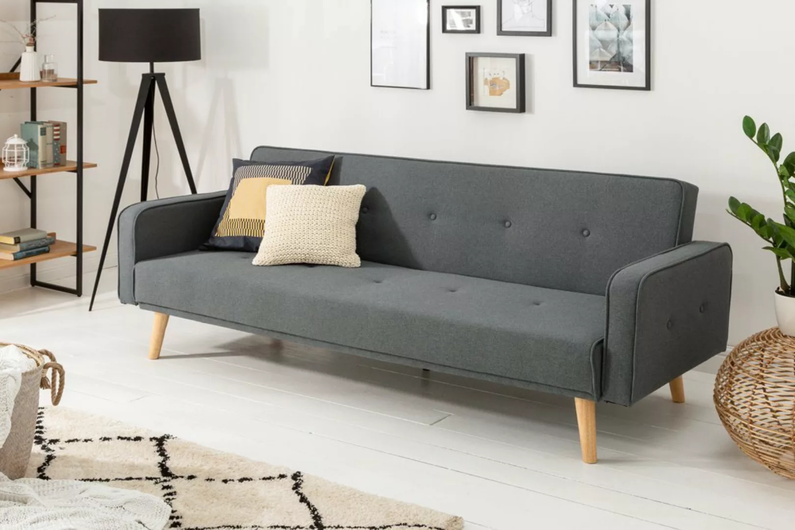 riess-ambiente Schlafsofa SCANDINAVIA 210cm anthrazit, 1 Teile, mit Bettfun günstig online kaufen