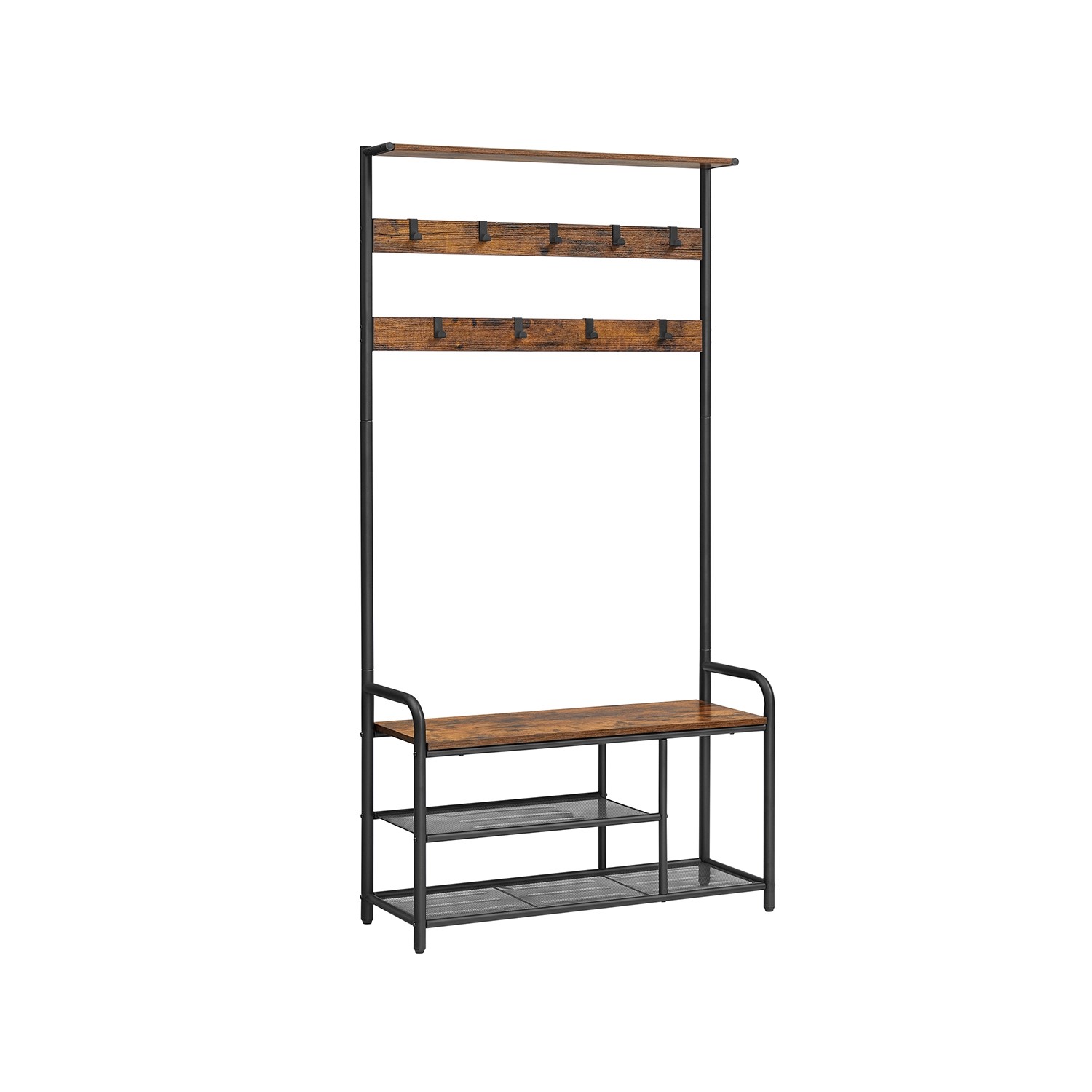Vasagle Garderobenständer 30 cm x 85 cm x 180,5 cm Braun-Schwarz günstig online kaufen