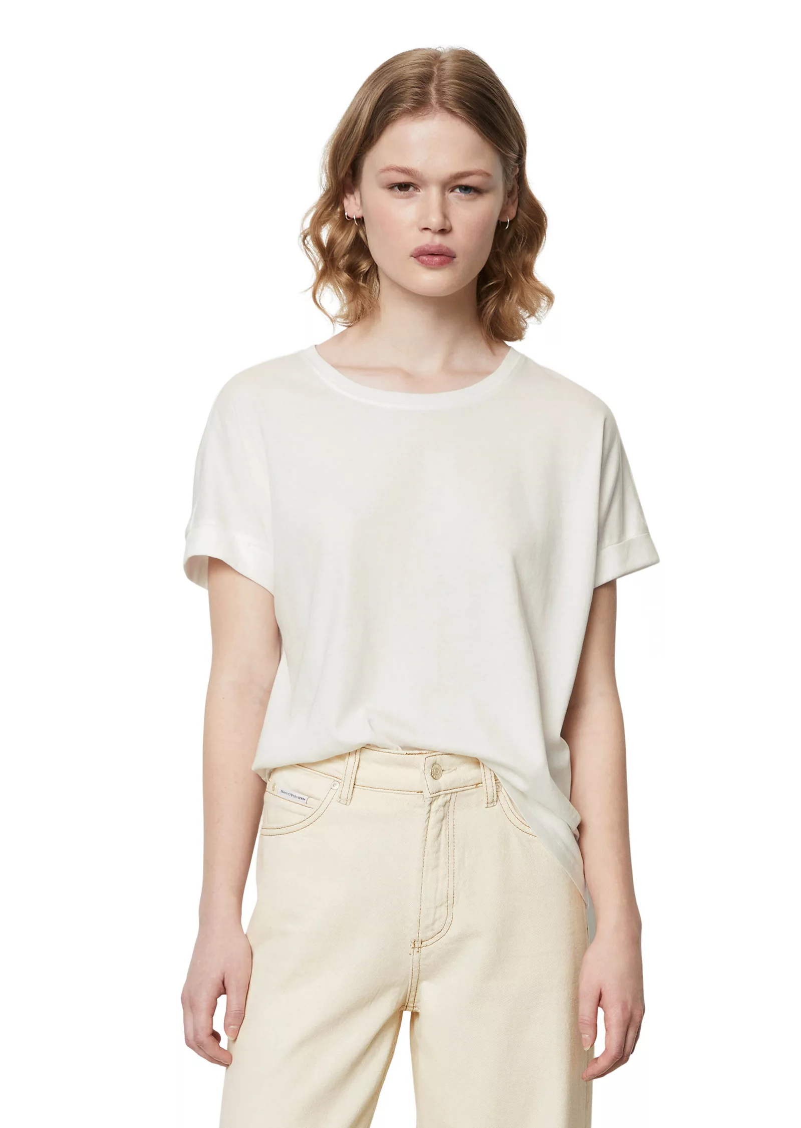 Marc O'Polo DENIM T-Shirt mit umgeschlagenen Ärmelsaum, Sommerlich leicht u günstig online kaufen