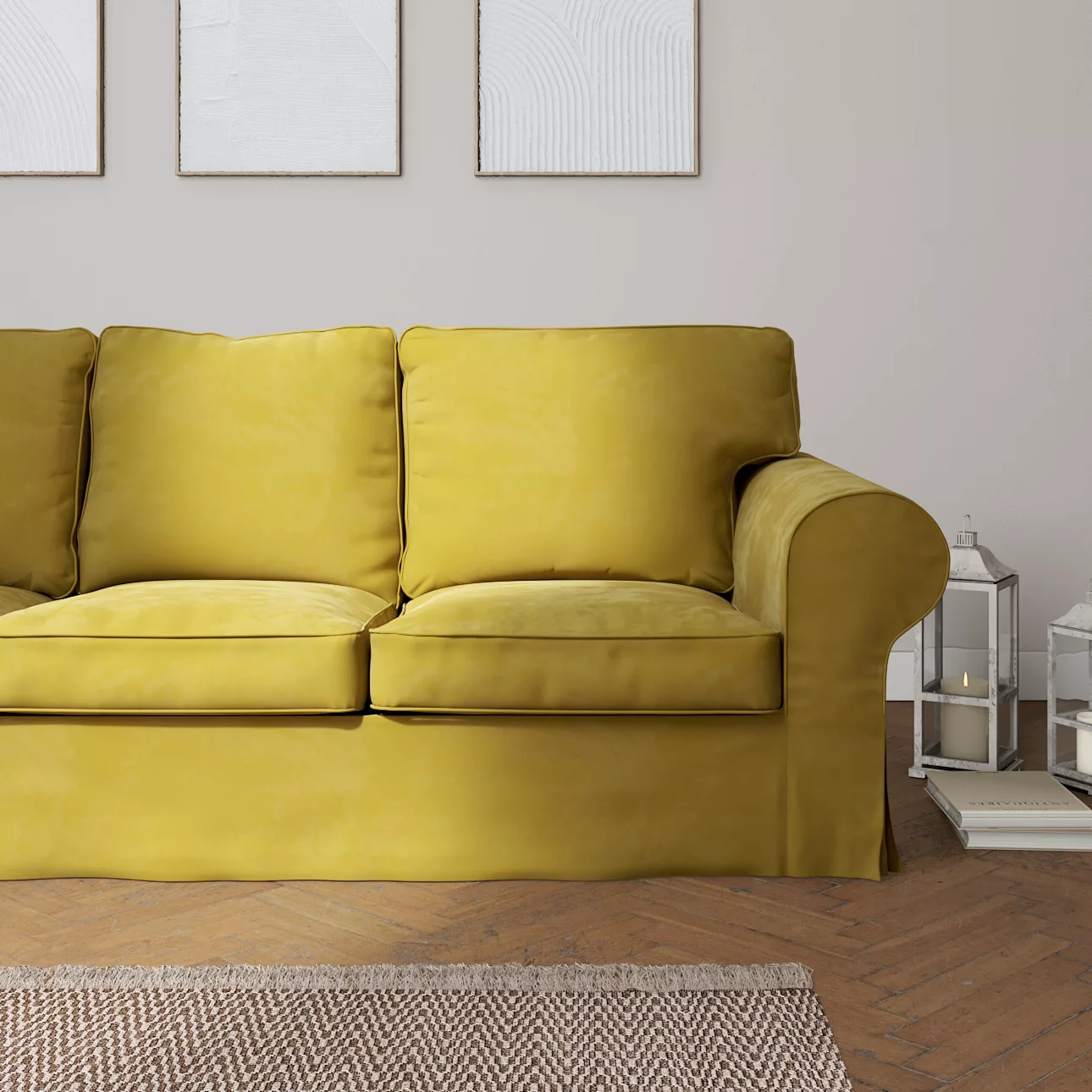 Bezug für Ektorp 3-Sitzer Schlafsofa, neues Modell (2013), olivegrün, 40cm günstig online kaufen