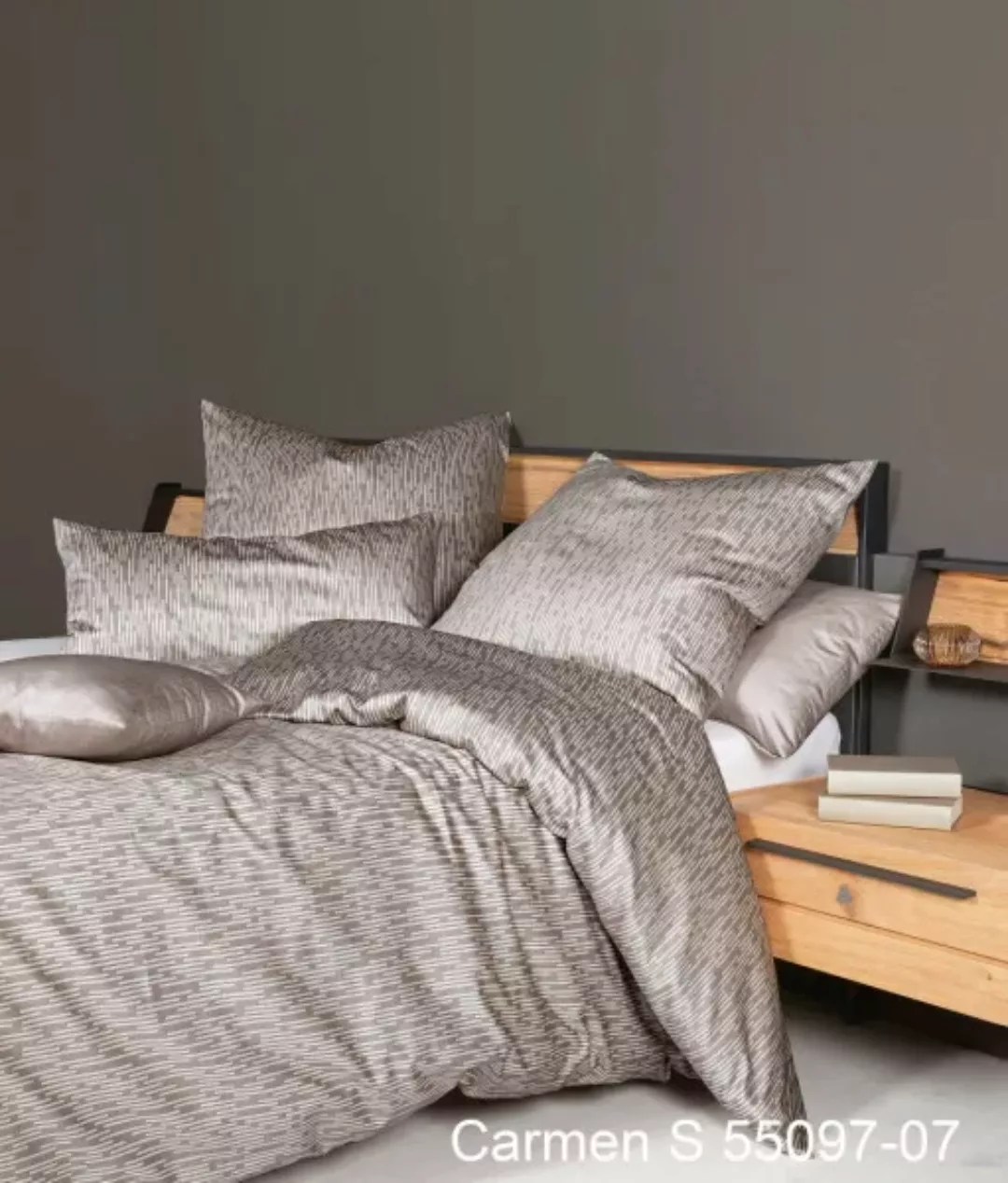 Janine Interlock-Jersey Bettwäsche CARMEN S 55097 taupe Größe:  80x80 cm günstig online kaufen