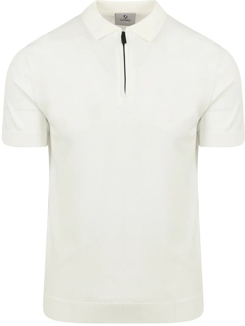 Suitable Cool Dry Knit Poloshirt Off White - Größe M günstig online kaufen