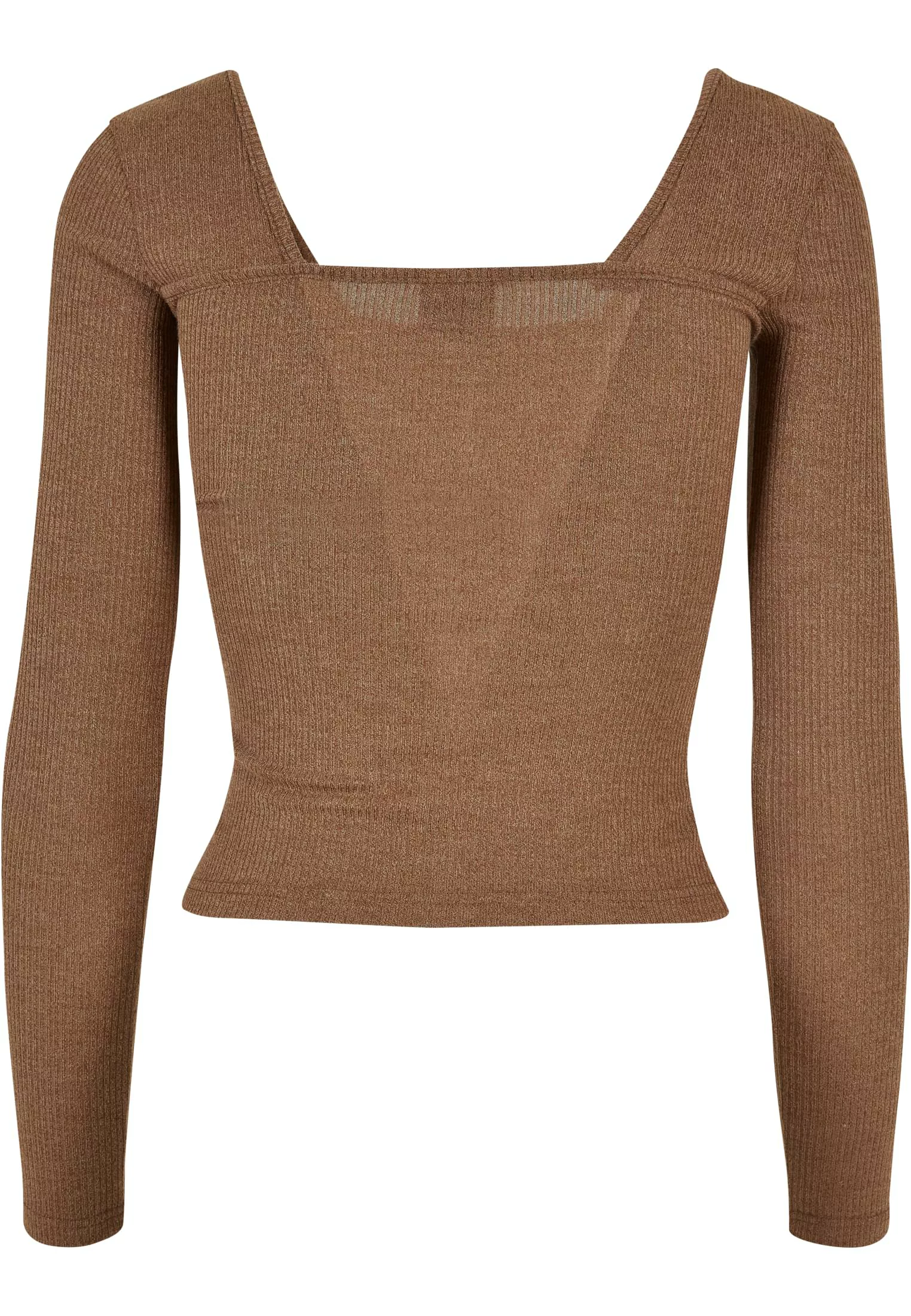 URBAN CLASSICS Longsleeve "Urban Classics Damen Ladies Rib Squared Neckline günstig online kaufen