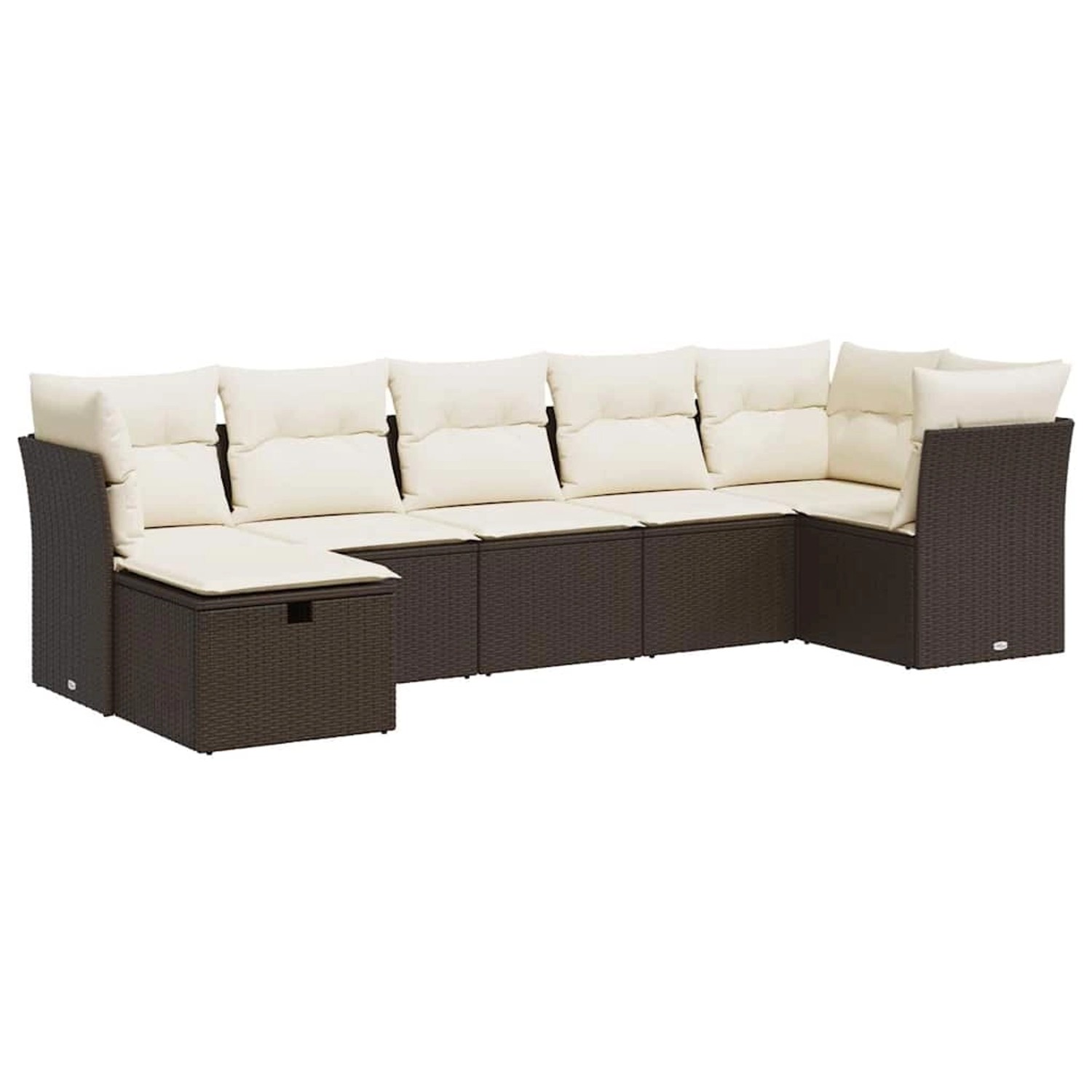 vidaXL 7-Tlg Garten-Sofagarnitur mit Kissen Braun Poly Rattan 3325309 günstig online kaufen