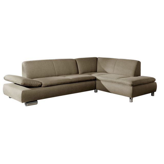 58 aufm Kessel Sofa mit Ottomane rechts Kaye Bezug Flachgewebe (Leinenoptik günstig online kaufen