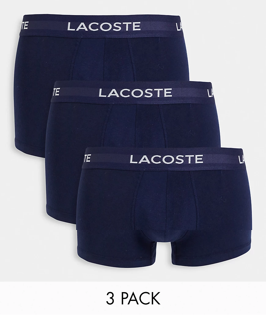 Lacoste – Unterhosen in Marineblau im 3er-Pack günstig online kaufen