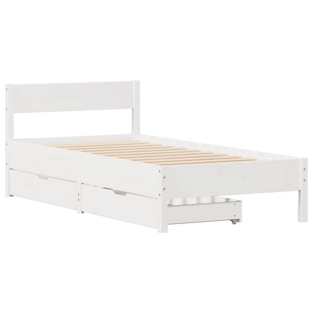 vidaXL Bett Massivholzbett ohne Matratze Weiß 75x190 cm Kiefernholz günstig online kaufen