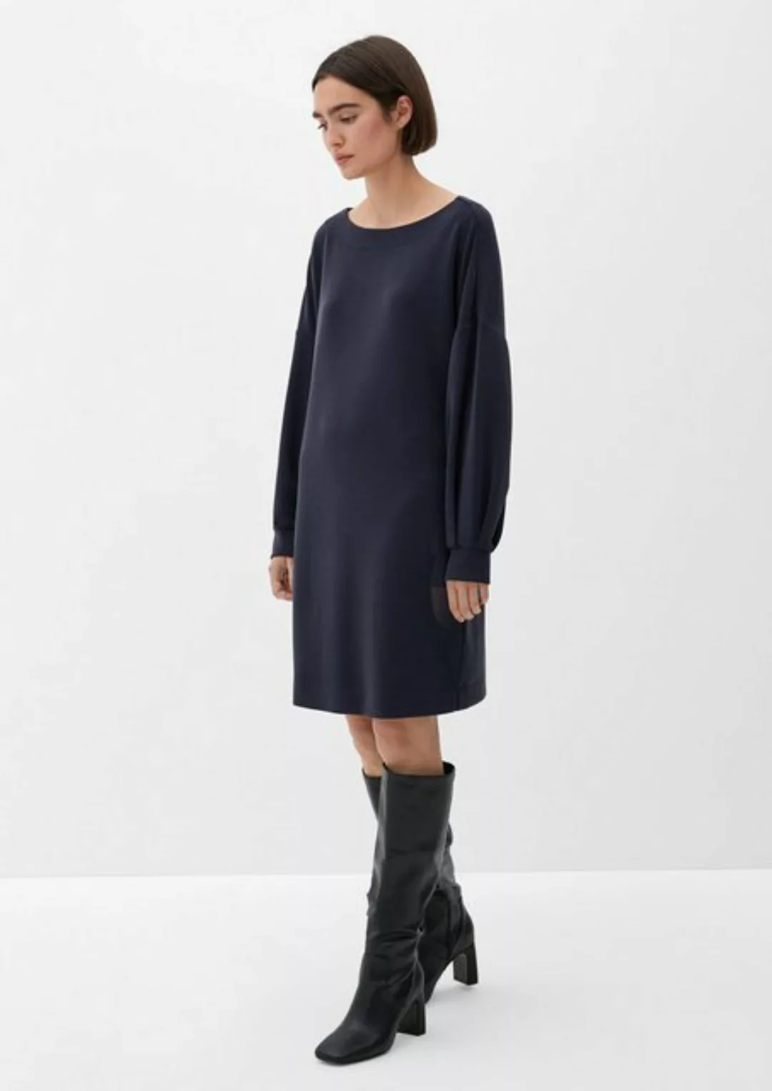 s.Oliver BLACK LABEL Minikleid Kleid aus Modalmix Ziernaht günstig online kaufen