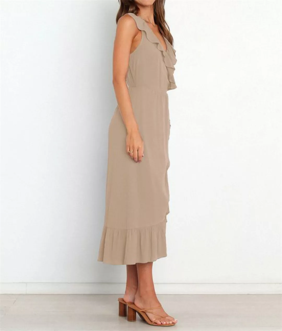 AFAZ New Trading UG Sommerrock Modisches Damen-Seilkleid mit V-Ausschnitt u günstig online kaufen
