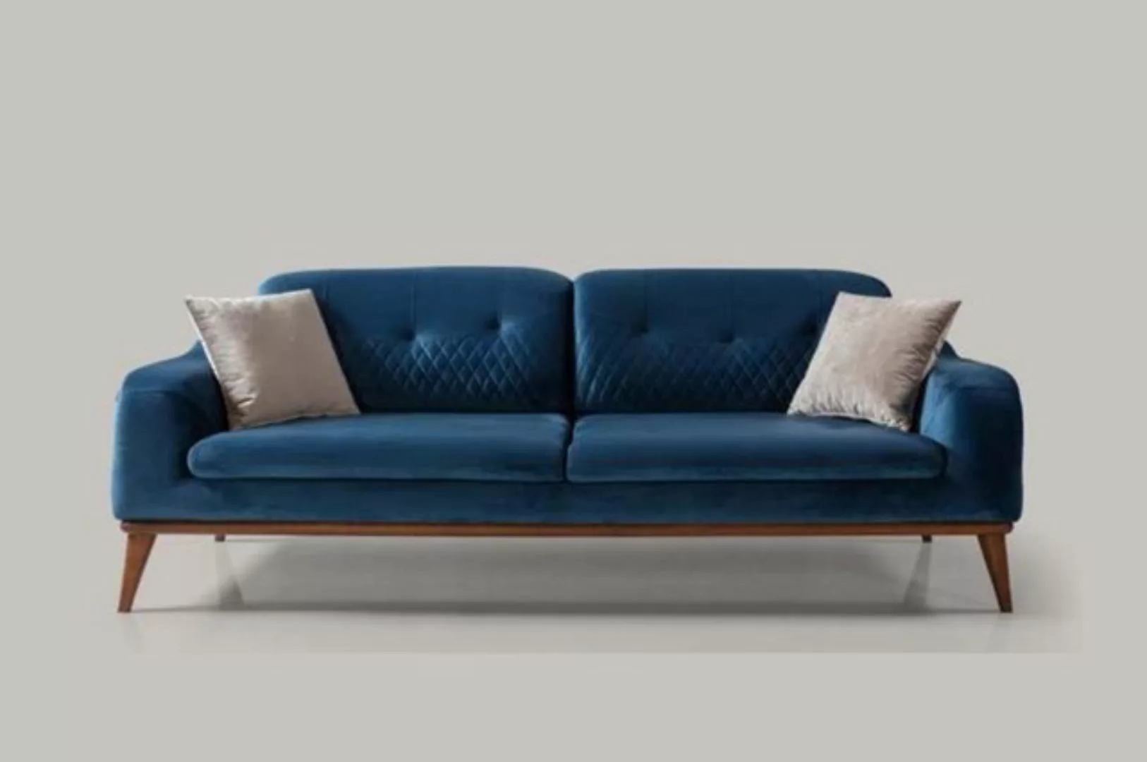 JVmoebel Sofa Blaue Couch Wohnzimmer Dreisitzer Sitzpolster Couchen Sofa, M günstig online kaufen