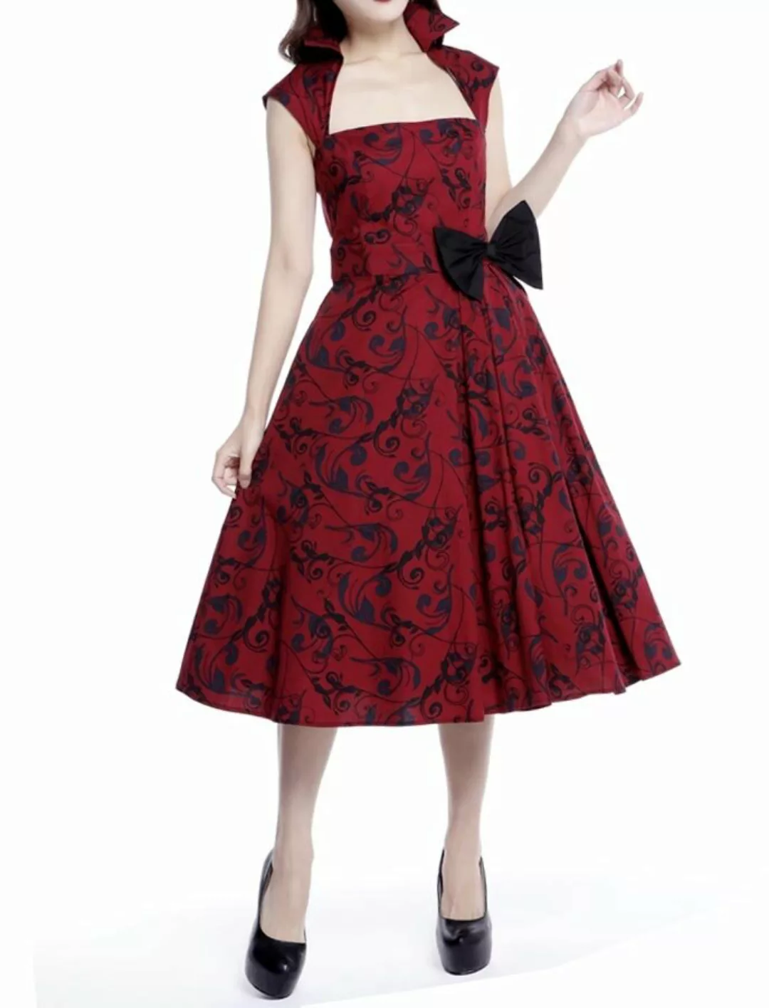 Belted Pleat Dress Red günstig online kaufen