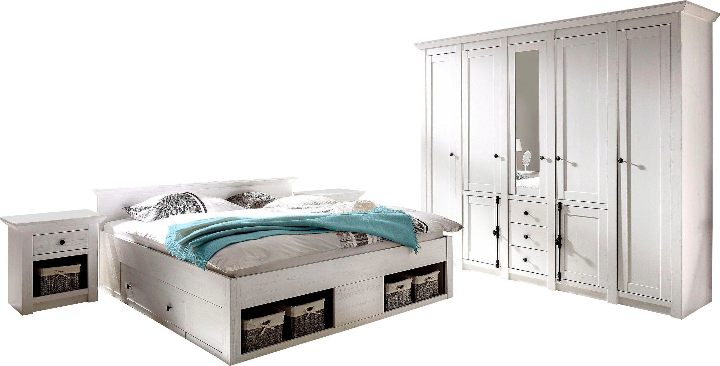 Home affaire Schlafzimmer-Set "California", (Set, 4 tlg.), groß: Bett 180 c günstig online kaufen