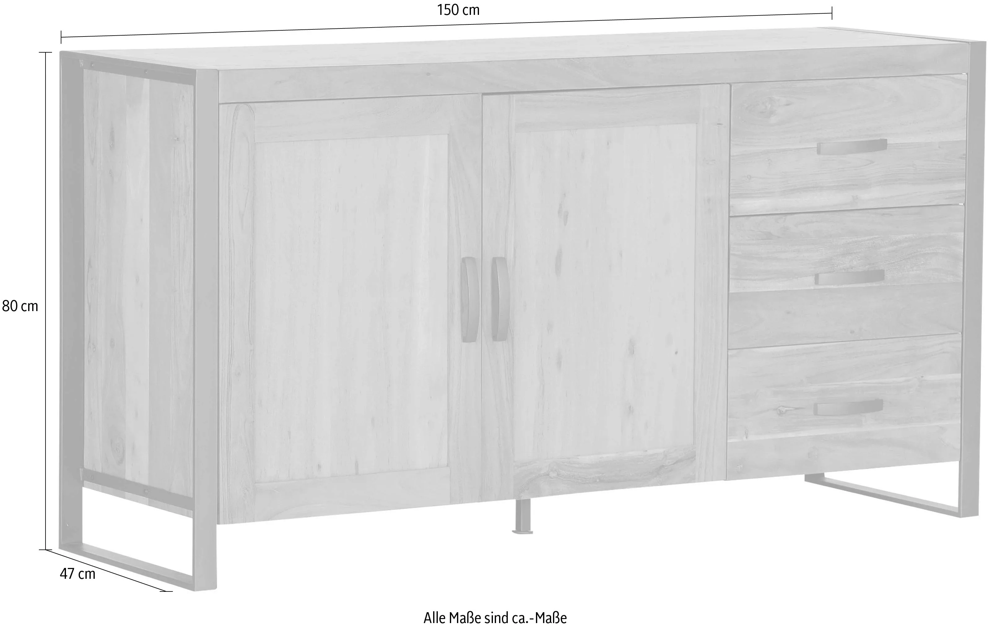 Gutmann Factory Sideboard "Alvara", Fronten mit Rattan Geflecht günstig online kaufen