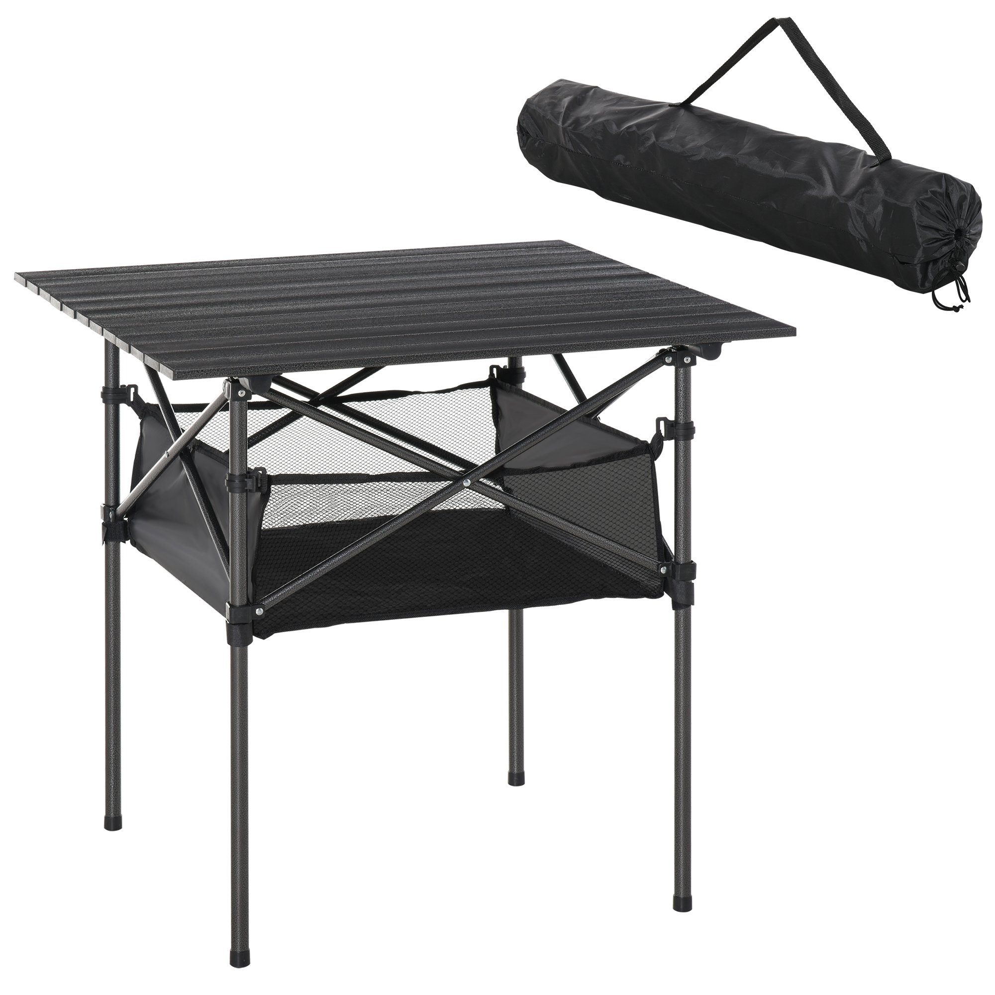 Outsunny Campingtisch Klapptisch mit Netztasche (Falttisch, günstig online kaufen