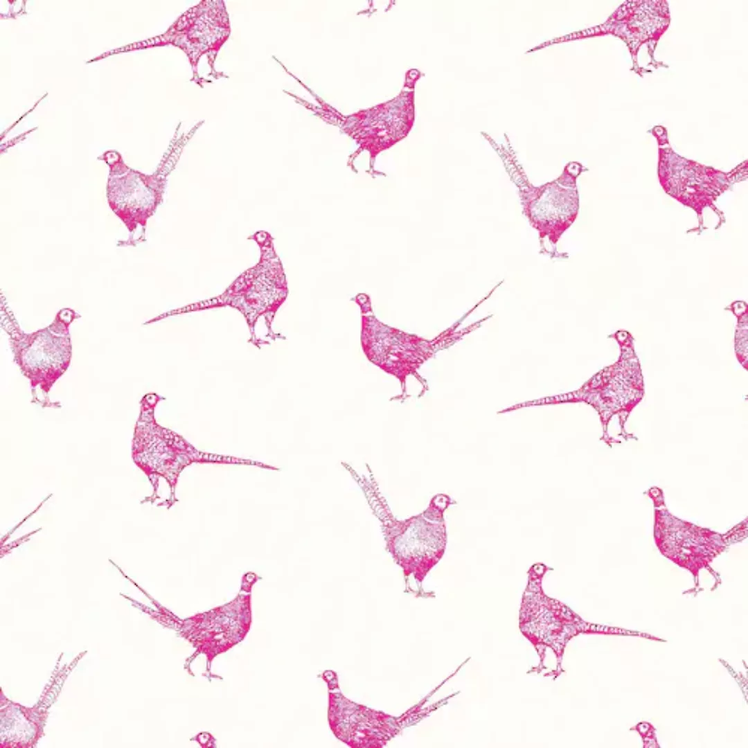 Joules Vliestapete »Flirty Pheasants Truly Pink«, animal print, animal prin günstig online kaufen