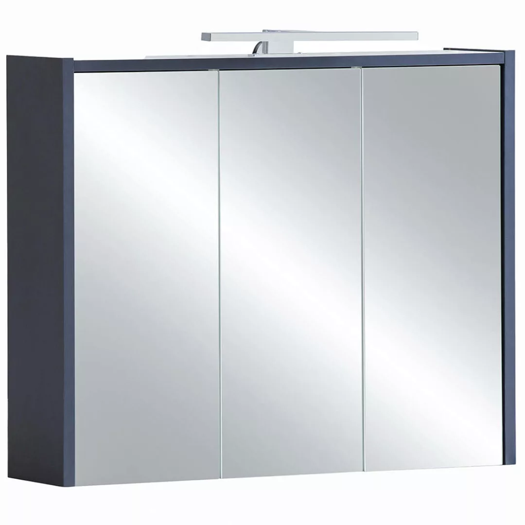 Spiegelschrank modern in blau mit LED-Beleuchtung ca. 74 cm breit LOANO-80 günstig online kaufen