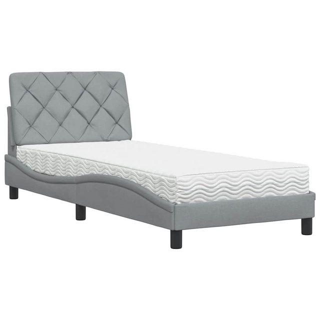 vidaXL Bett Bett mit Matratze Hellgrau 90x200 cm Stoff günstig online kaufen